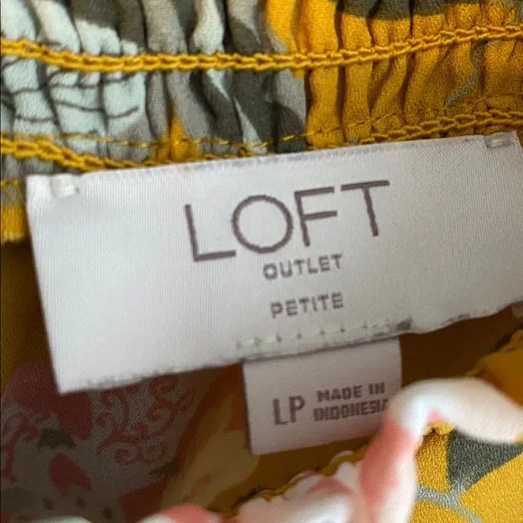 LOFT Yellow and Gray Patterned Blouse - Picture 2 of 4